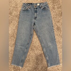 Vintage Levi’s 550 Straight Tapered Jeans Raw Hem 100% Cotton Size 13